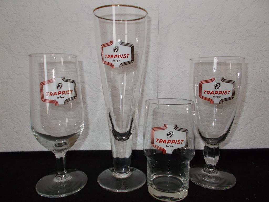 La Trappe TRAPPISTENBIER - 4 verschillende oude glazen, Ophalen of Verzenden, Zo goed als nieuw, Glas of Glazen, La Trappe