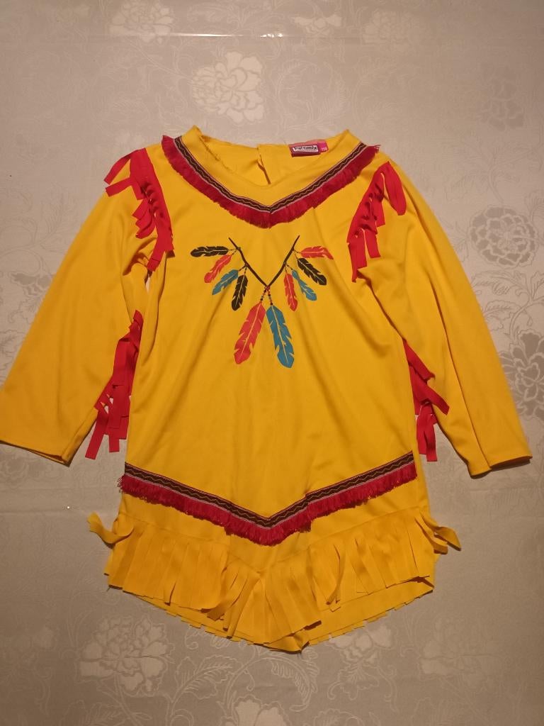 Indiaan verkleedkleedje 5-6 jaar, Kinderen en Baby's, Carnavalskleding en Verkleedspullen, Ophalen, Zo goed als nieuw, 110 t/m 116