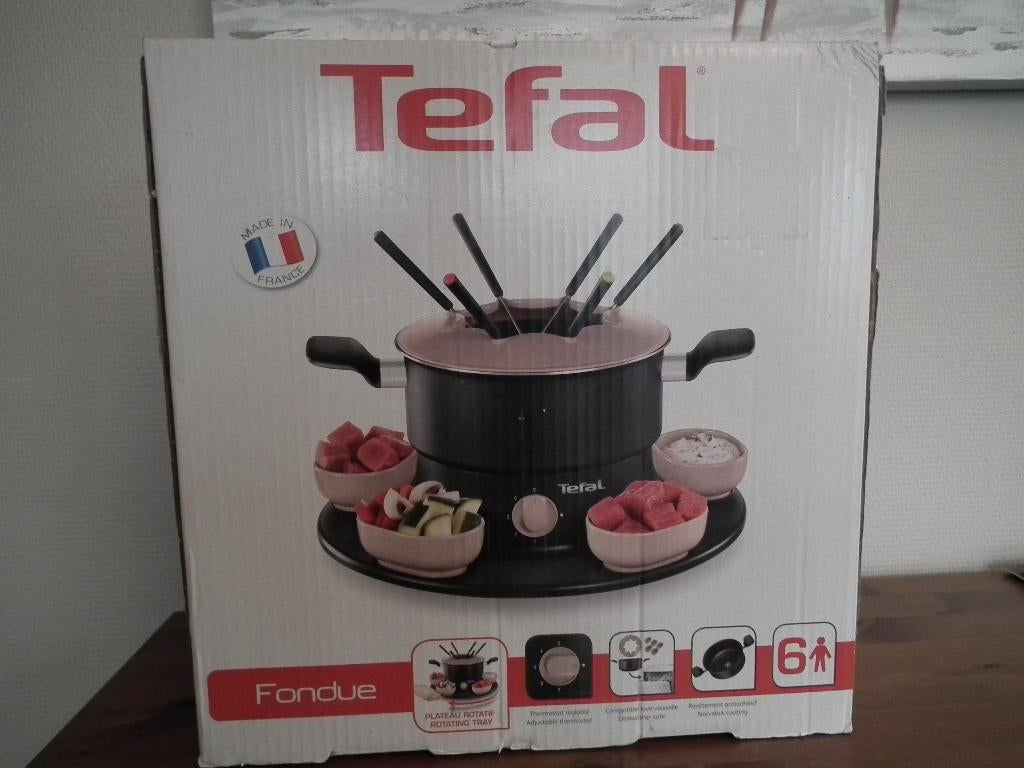 Fondue Tefal pour 6 pers. avec plateau rotatif., Enlèvement ou Envoi, Comme neuf, Électrique, Accessoires pour fondue