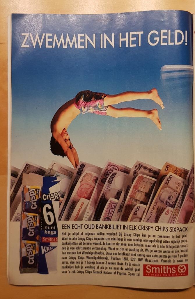 Smiths chips reclame, zwemmen in het geld, verzamel item, Verzenden, Spiek, Overige typen