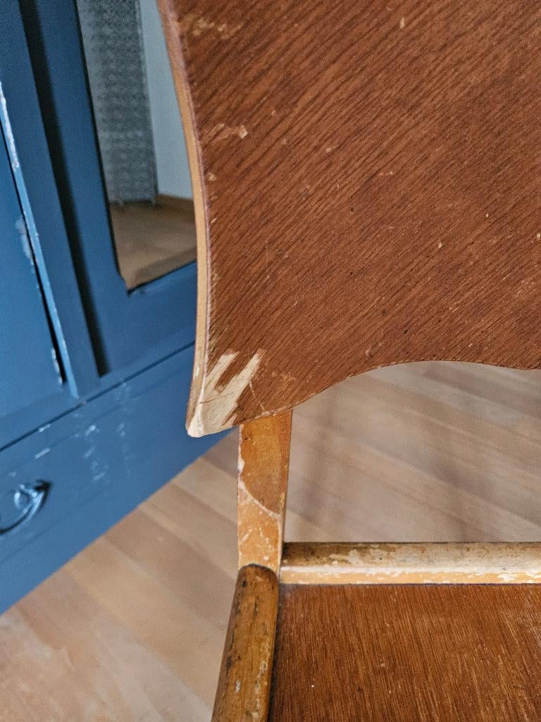 6 Vintage Art Deco stoelen, Huis en Inrichting, Stoelen, Ophalen, Gebruikt, Bruin, Hout