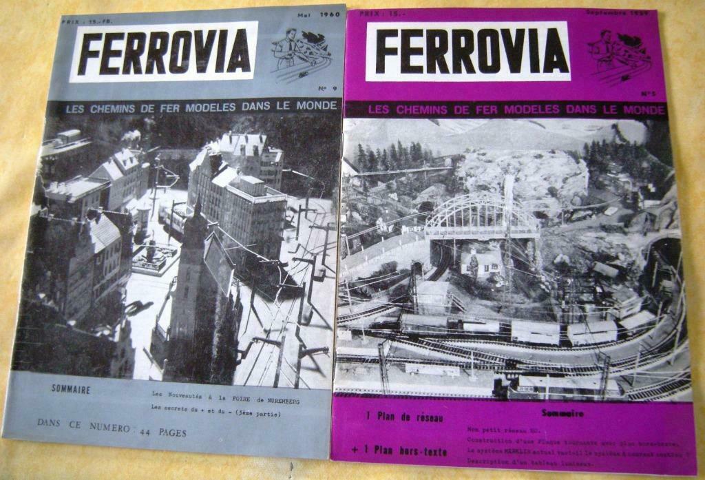 2 Revues Ferrovia 1959-1960, Envoi, Utilisé, Train, Livre ou Revue