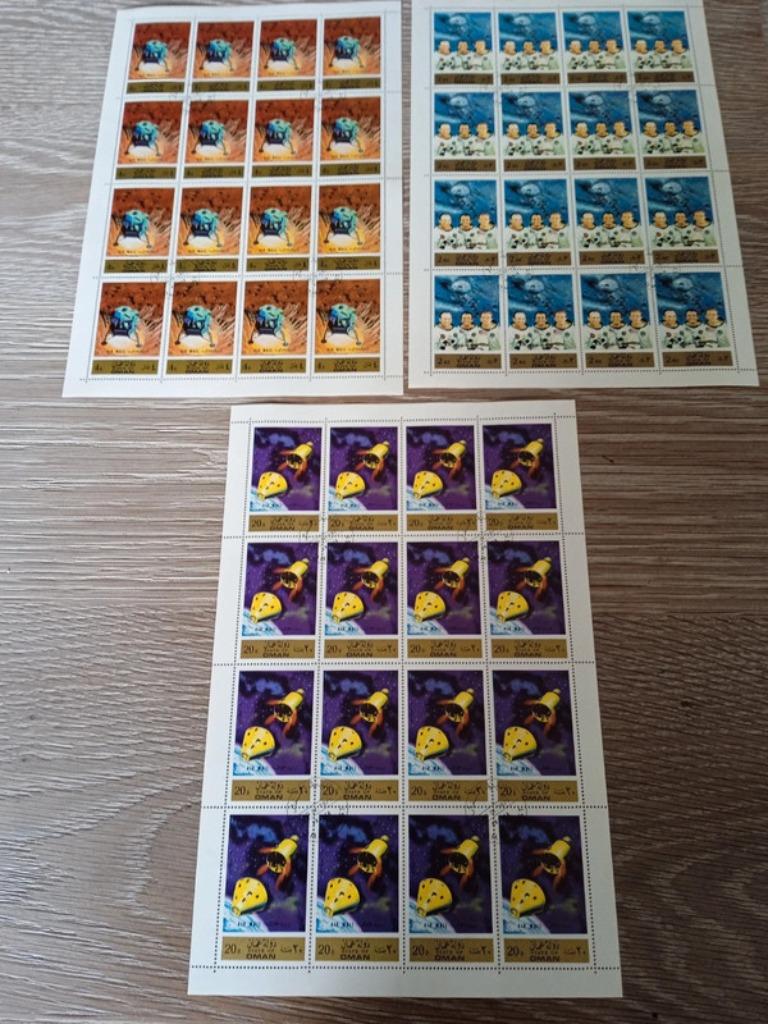 3 vellen postzegels Aman, Enlèvement ou Envoi, Affranchi