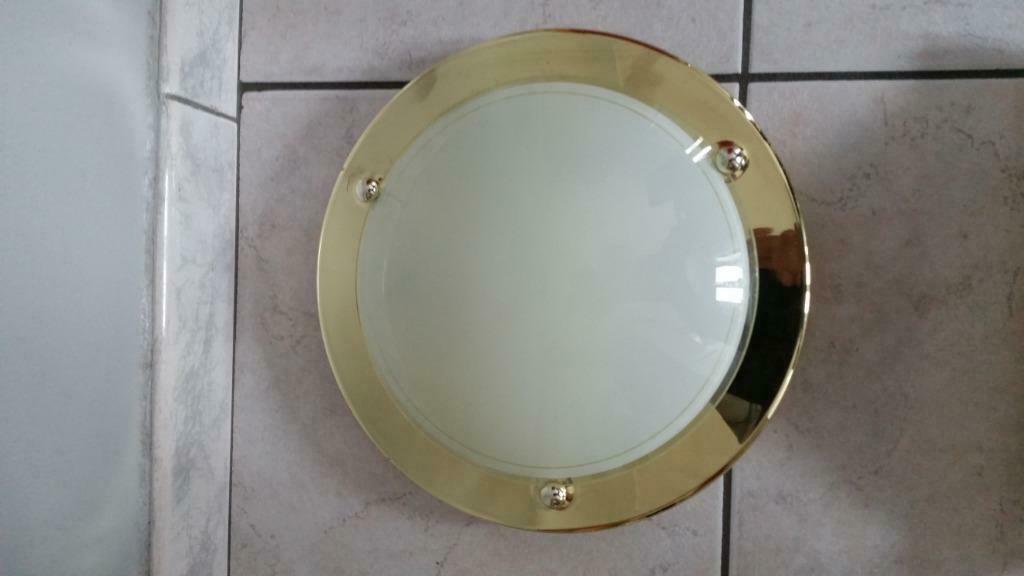 Plafonnier et Applique Mural en Laiton, Enlèvement, Comme neuf, Verre, Contemporain
