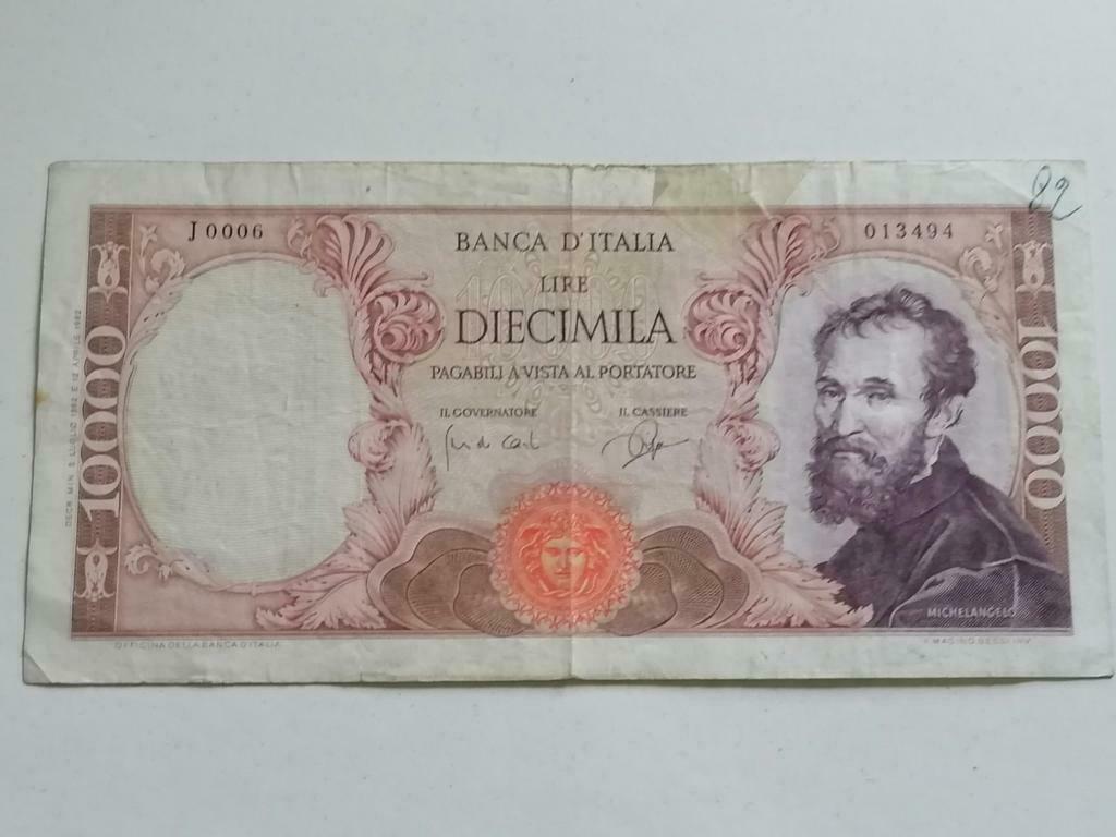 Italië 10.000 lire 1962 Michelangelo, Postzegels en Munten, Italië, Los biljet