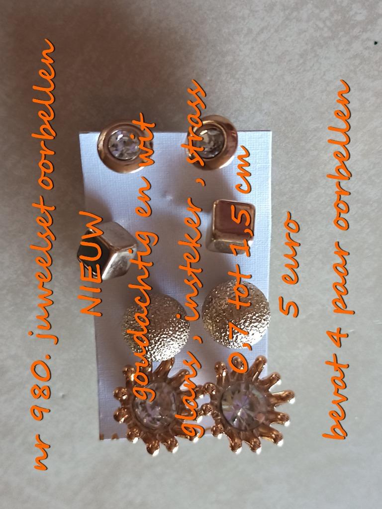 980. Parure de bijoux : boucles d'oreilles, NEUF, @LAST PIEC, Bijoux, Sacs & Beauté, Boucles d'oreilles, Blanc, Envoi, Neuf, Puces ou Clous