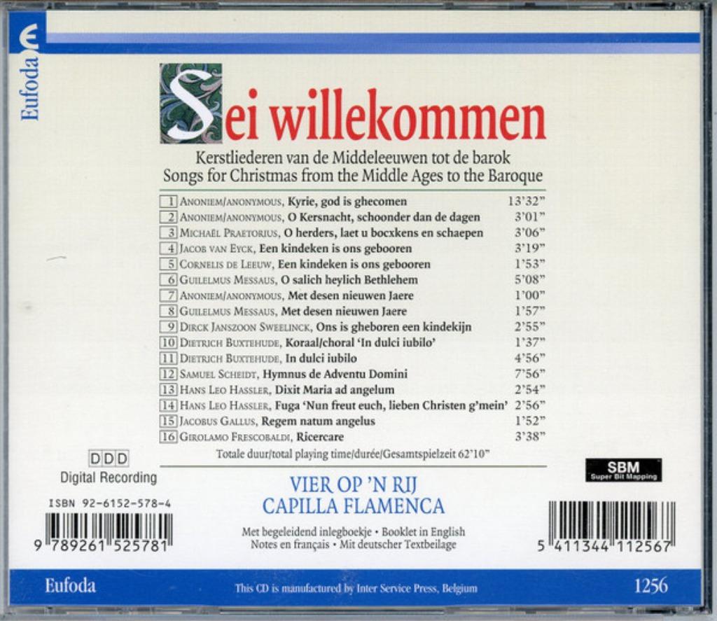 CD "Sei willekommen" Vier op 'n rij / Capilla Flamenca, Ophalen, Gebruikt, Met libretto, Middeleeuwen en Renaissance