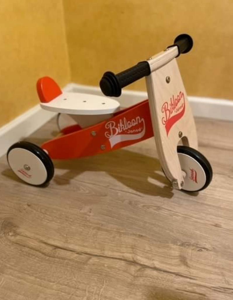 Mooie houten loopfiets van Bikloon Janod, Ophalen, Zo goed als nieuw, Loopfiets