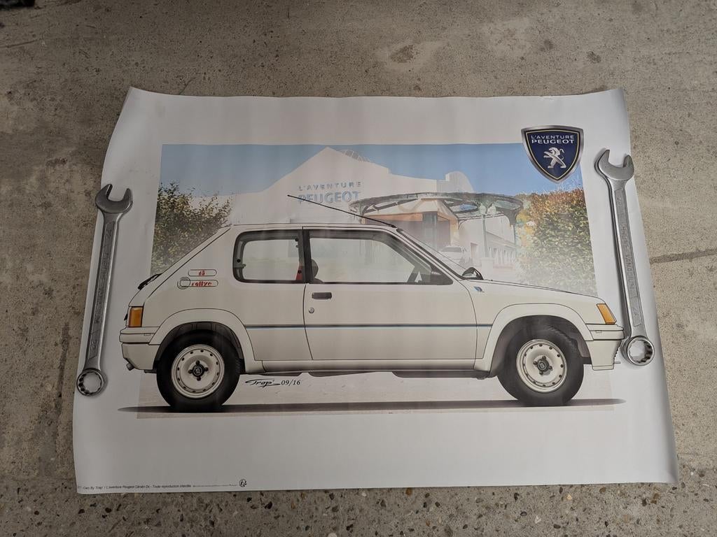 Posters Peugeot 205 Rallye & Peugeot 505, Ophalen of Verzenden