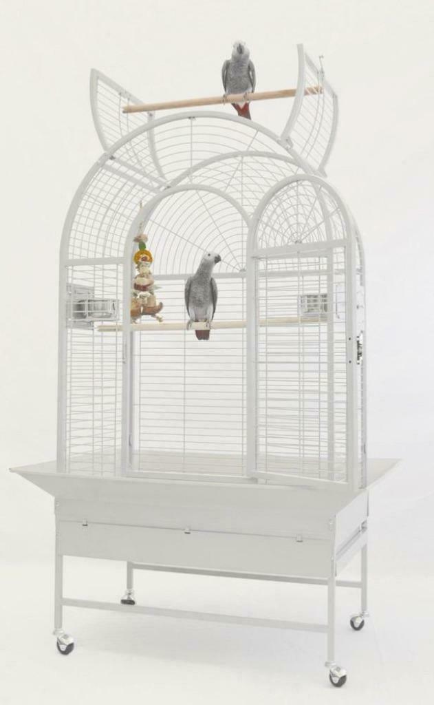 Cage perroquet blanche design CAGE ARA GRIS GABON eclectus, Envoi, Neuf, Métal, Autres types