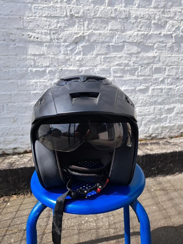Helm zwart mat voor damens of heren, Motoren, Ophalen, Heren