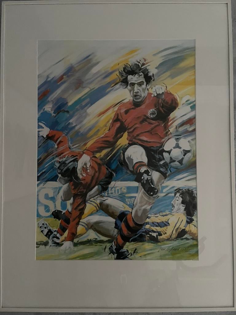 Mooie lithografie van Jan Hofland.(155/250), Antiek en Kunst, Ophalen