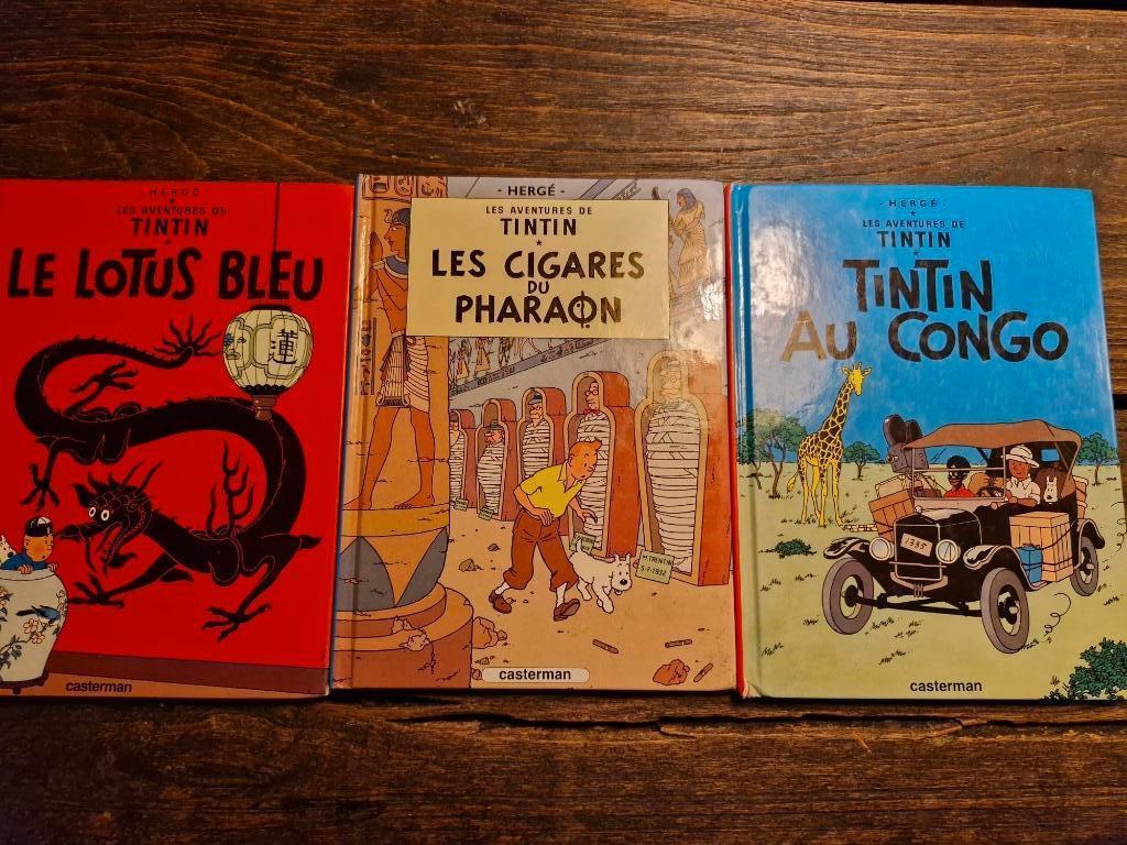 3x TINTIN / KUIFJE BANDES DESSINÉES À COUVERTURE CARTONNAGE, Plusieurs comics, Enlèvement ou Envoi, Comme neuf, Herge
