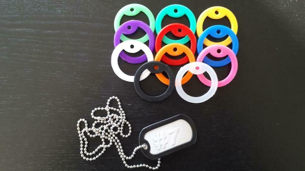 PROMO -50% - Dogtag naamplaatje moto #7, Handtassen en Accessoires, Kettinghangers, Nieuw, Ophalen of Verzenden