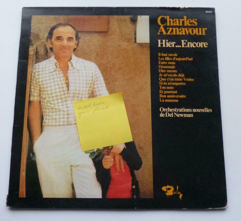 Gezocht: plaat bij deze hoes: Hier... Encore, Aznavour, Cd's en Dvd's, Ophalen of Verzenden