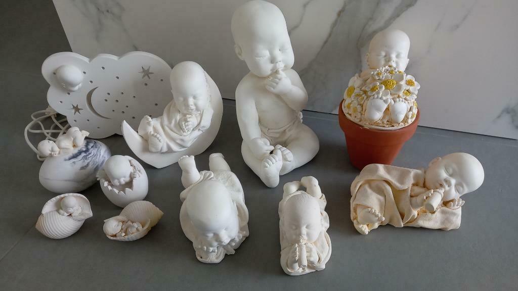 assortiment baby geboortebeeldjes in gips, Ophalen of Verzenden