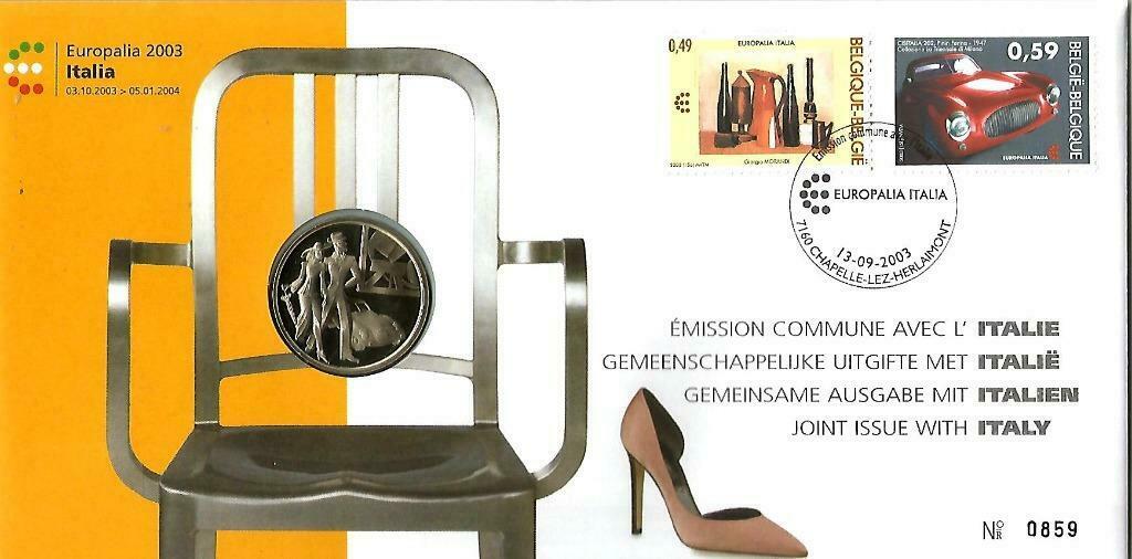 België 2003 - Numisletter OBP 3205 Gemeenschap. met Italië, Enlèvement ou Envoi, Non oblitéré, Gomme originale, Neuf