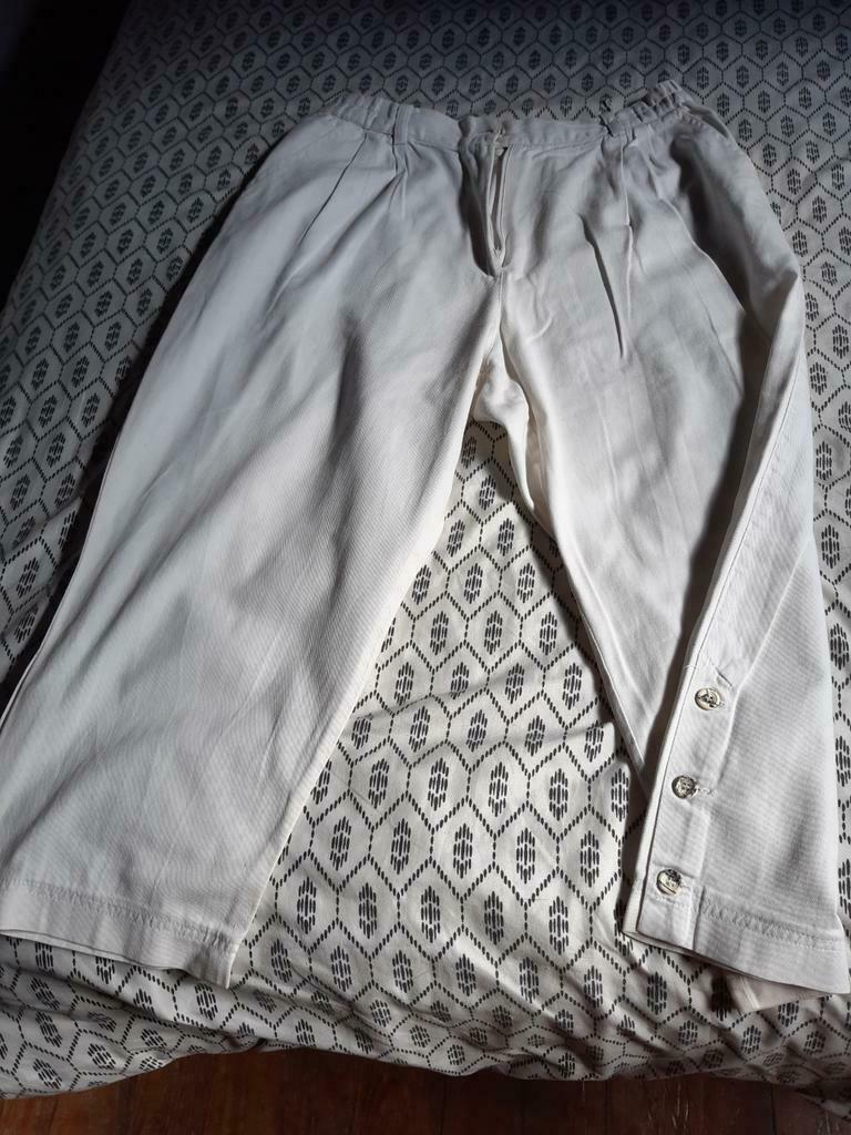 linnen broek, Ophalen, Zonder merk, Wit, Maat 42/44 (L)