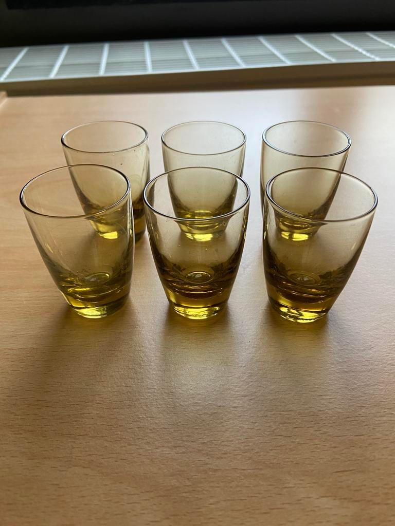 Set Vintage gekleurde borrelglaasjes, Verzamelen, Ophalen of Verzenden, Zo goed als nieuw