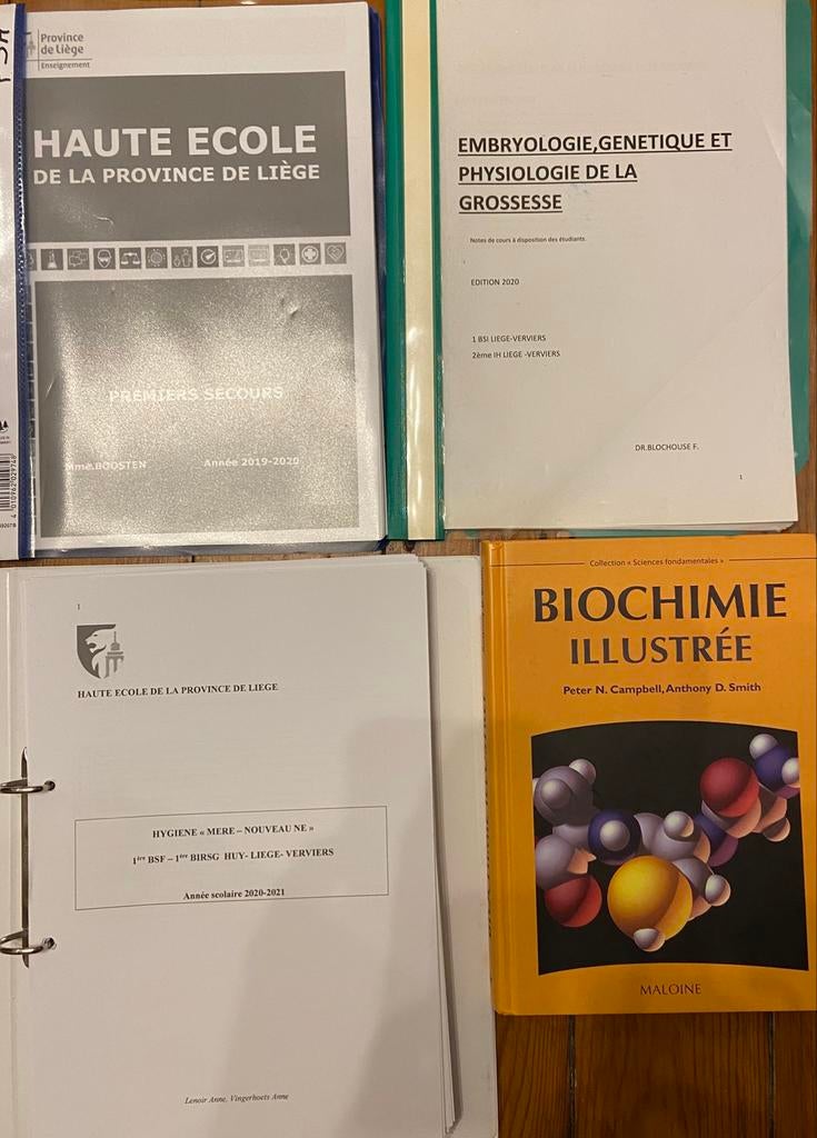 Syllabuses pour le 1 bloc de l'École d'infirmières HEPL., Ophalen of Verzenden, Zo goed als nieuw