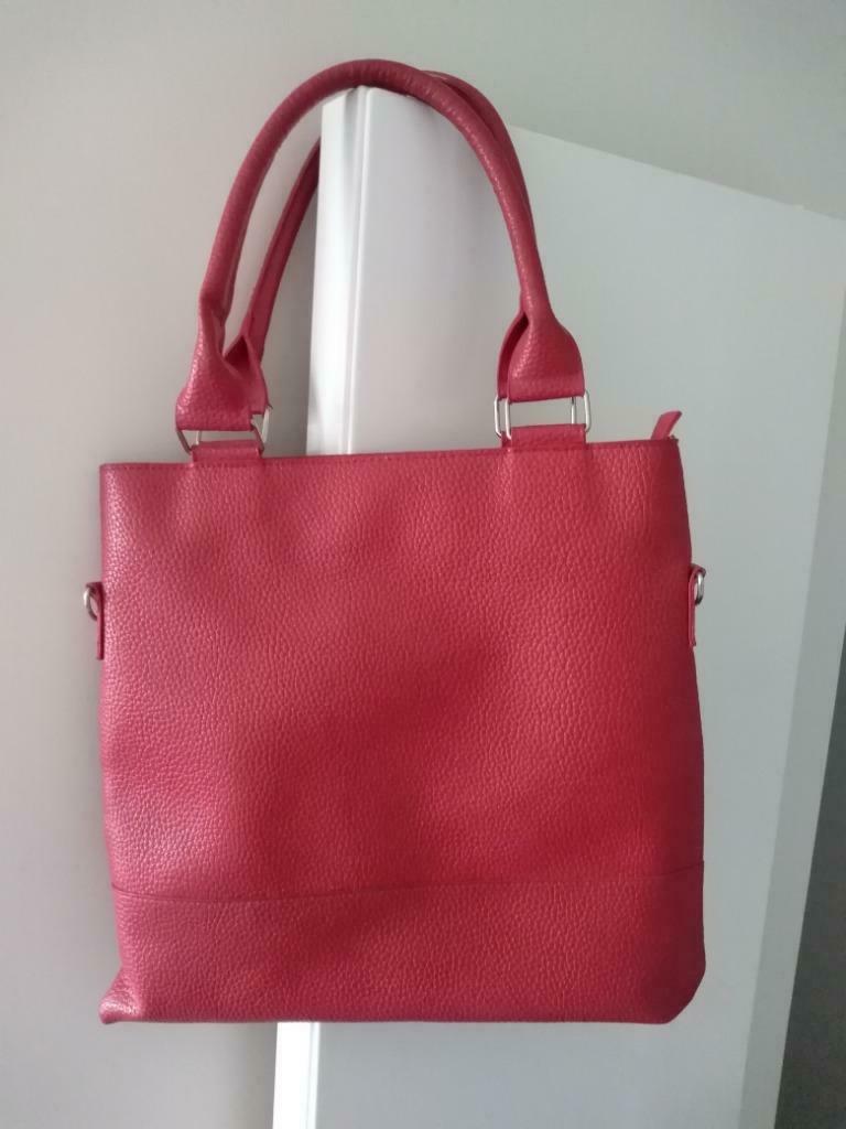 Rode, lederen handtas, Ophalen of Verzenden, Zo goed als nieuw, Rood, Handtas