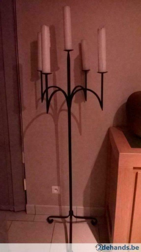 Zeer mooie kandelaar in smeedijzer, Enlèvement, Utilisé, Chandelier