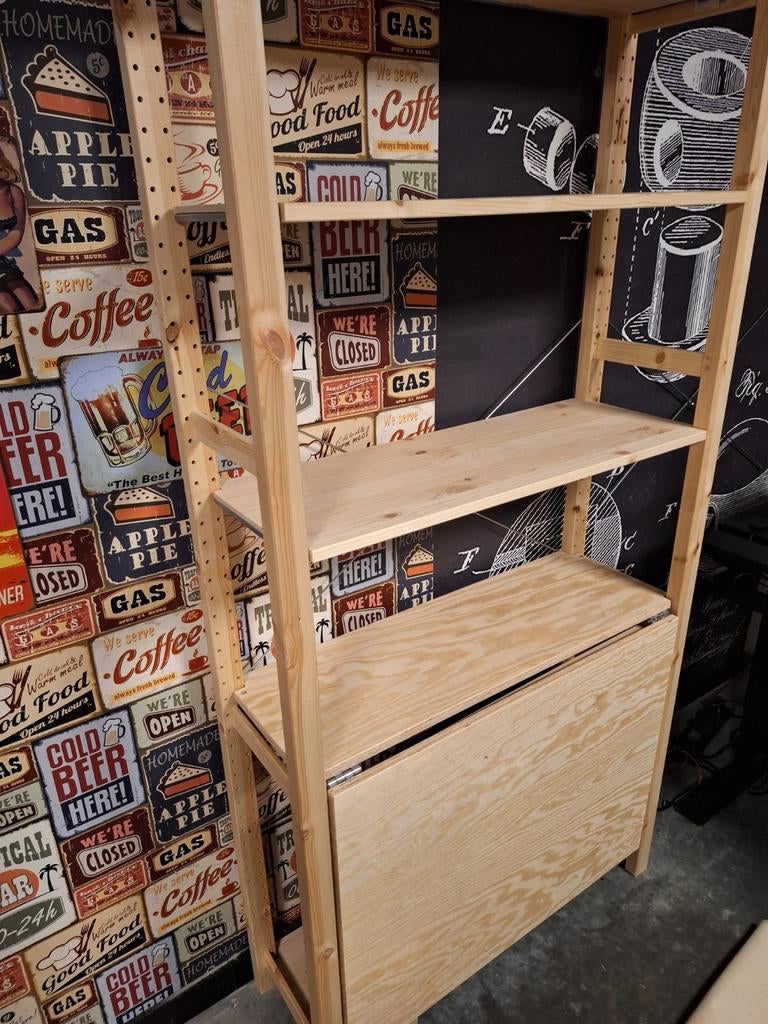 Ivar inklapbaar bureau/klaptafel (excl kast), Huis en Inrichting, Kasten | Stellingkasten, Ophalen
