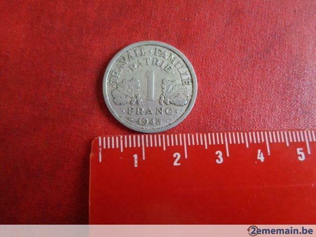Pièce de monnaie.  État français, 1 Franc Bazor, 1942/1943, Postzegels en Munten, Ophalen of Verzenden