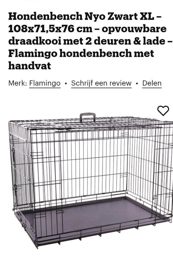 hondenbench nio zwart 108 x 71,5 x 76 cm, Ophalen