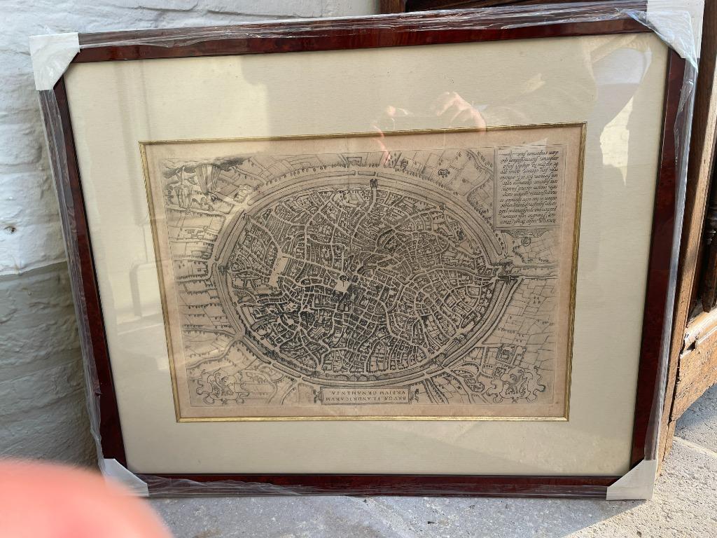 carte géographique de Brugge 1580, Belgique, Frans Hogenberg, Enlèvement, Utilisé