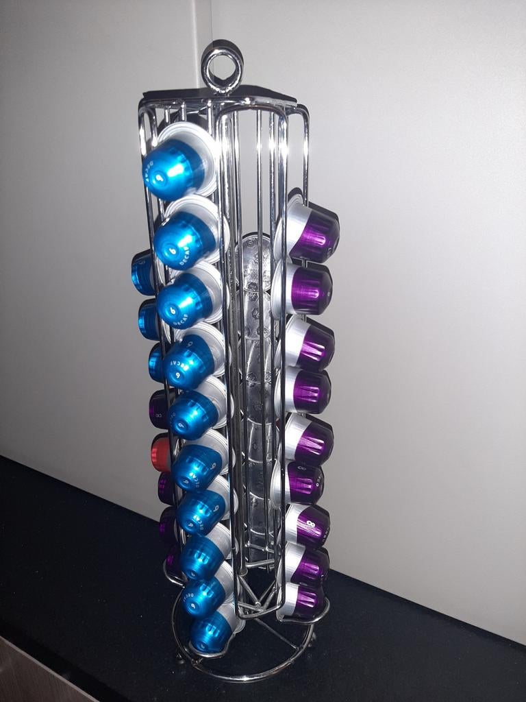 Nespresso cup houder. In chrome, draaibaar, voor 40 cups., Ophalen