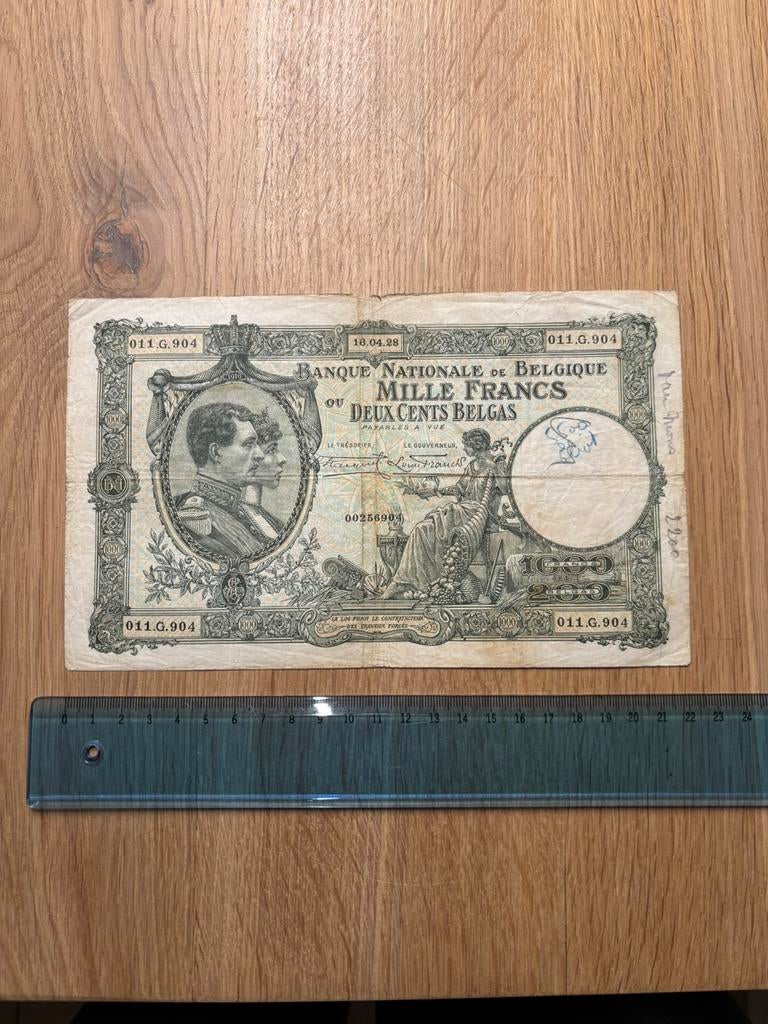 1000 frank / 200 belgas (Stacquet - Franck), Postzegels en Munten, Ophalen of Verzenden, Los biljet