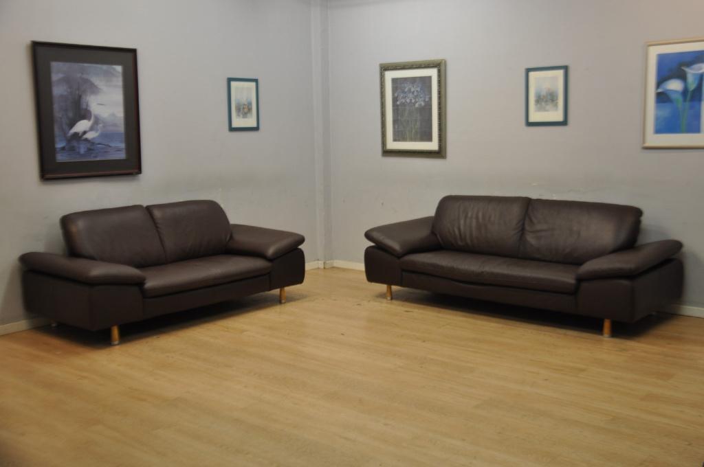 Très beau salon CUIR 3+2 moderne accoudoirs réglables, Maison & Meubles, Enlèvement, Utilisé, Cuir
