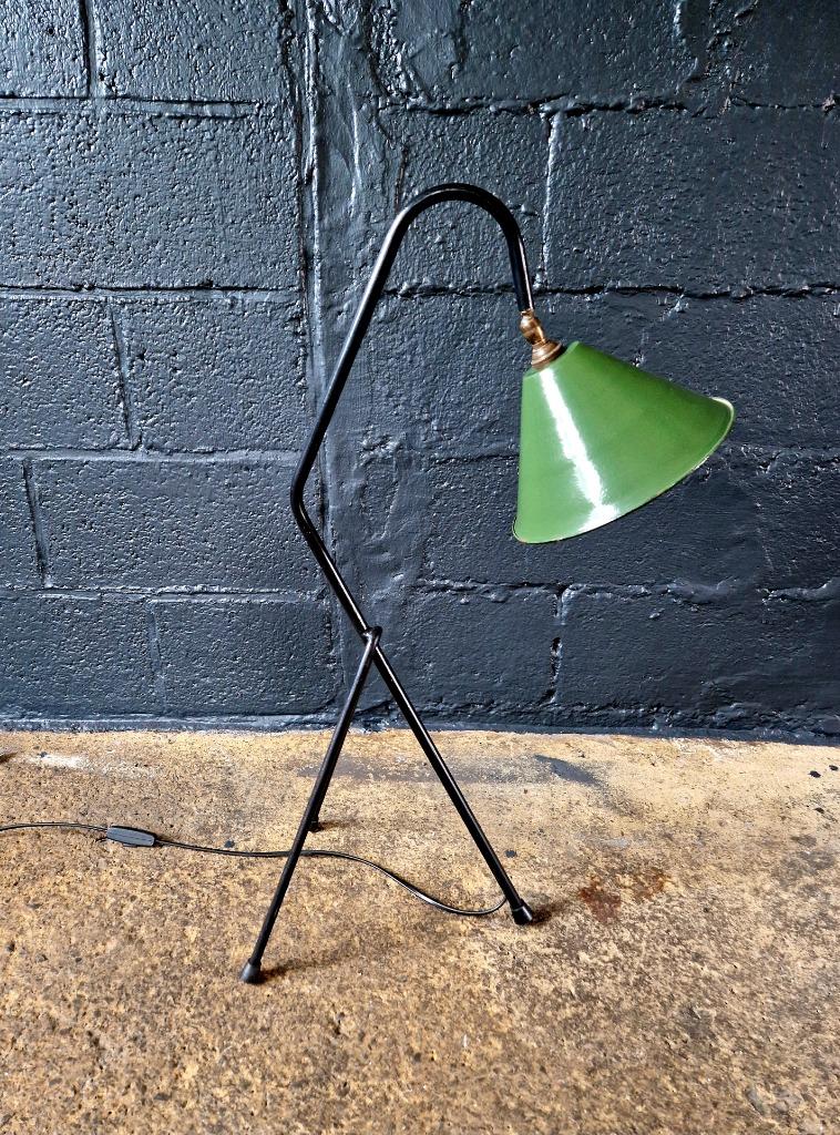 Industriële driepoot vloerlamp, 1950, Antiek en Kunst, Ophalen of Verzenden