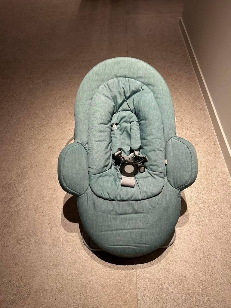 Stokke Steps Bouncer & Newborn Set – Cool Jade – goede staat, Overige merken, Verstelbaar, Wipstoel, Ophalen of Verzenden