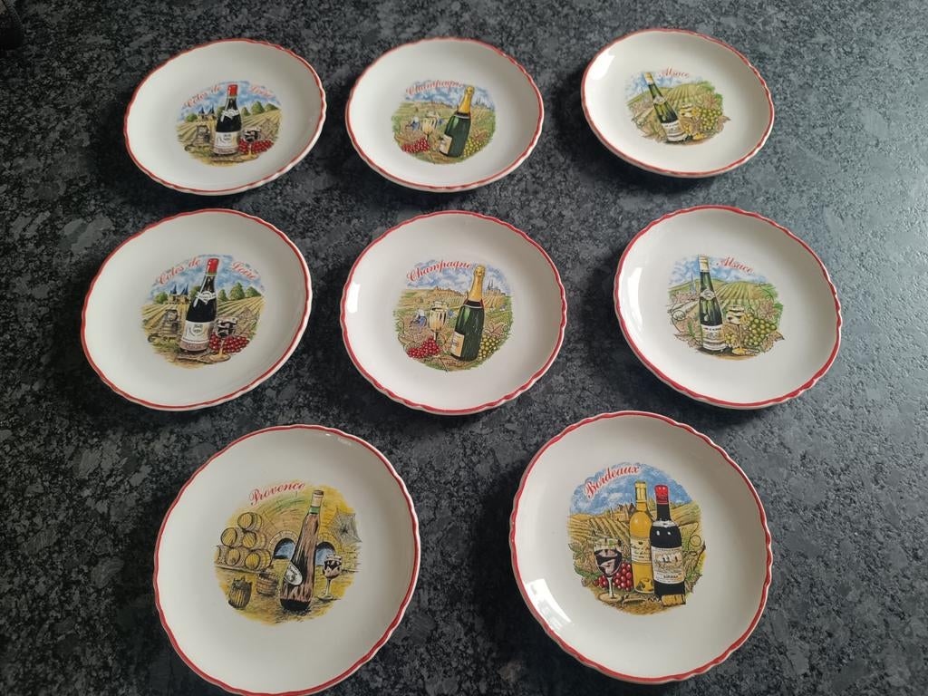 8 assiettes à fromage Moulin des Loups, Ophalen of Verzenden, Zo goed als nieuw
