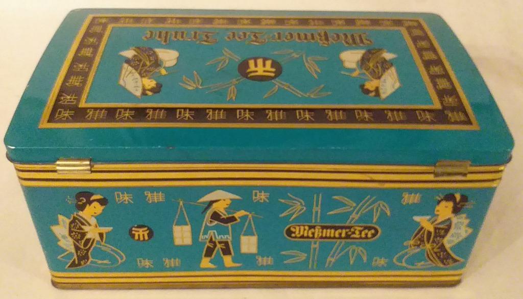 Grote oude blikken doos Messmer Tee-Truhe, Ophalen of Verzenden, Thee