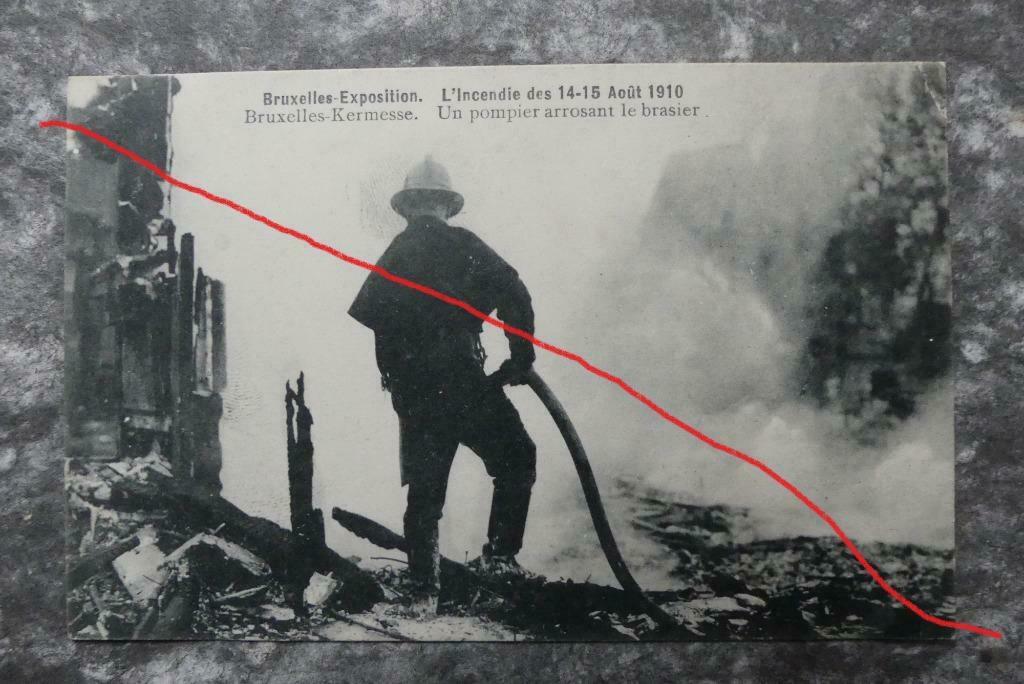 Postkaart 28/1/1911 Bruxelles-Exposition, L'Incendie 14 Août, Enlèvement ou Envoi, Avant 1920, Affranchie, Bruxelles (Capitale)