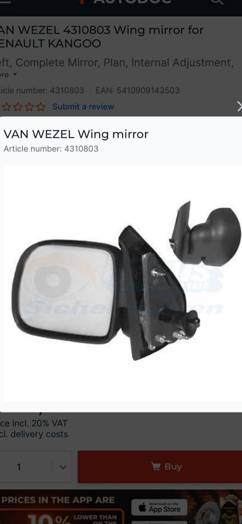 Rétroviseur Renault Kangoo, Enlèvement ou Envoi