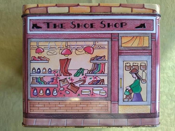 Boîte en fer blanc « The Shoe Shop », Collections, Boîte en métal, Enlèvement ou Envoi, Comme neuf