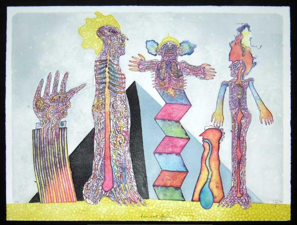 'Reis naar Egypte' litho van Bernhard Jäger (DL), Ophalen of Verzenden