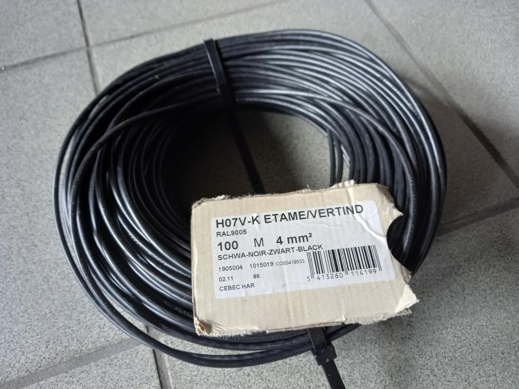 Elektriciteitskabel H07v-k 4mm ², Doe-het-zelf en Bouw, Elektriciteit en Kabels, Ophalen, Nieuw