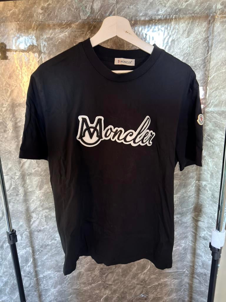 Moncler zwart t-shirt, Kleding | Heren, T-shirts, Ophalen of Verzenden, Zo goed als nieuw, Maat 48/50 (M), Zwart