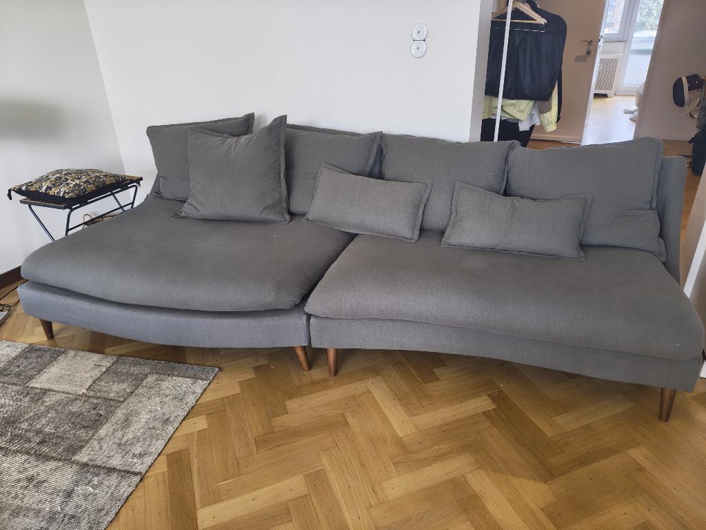 Canapé 5 place convertible. Modèle Lamo Alinea vert, Ophalen, 250 tot 300 cm, 125 tot 150 cm, Rechte bank