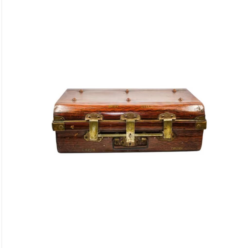 Alfred Hughes antieke metalen handbagagekoffer, Handtassen en Accessoires, Koffers, Wieltjes, Ophalen