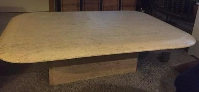 Table de salon en tavertin, Maison & Meubles, 100 à 150 cm, Moins de 50 cm, Enlèvement, 50 à 100 cm