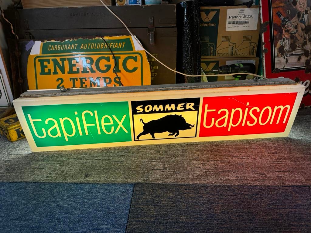 Tapiflex reclame lichtbak, Ophalen of Verzenden, Gebruikt, Lichtbak of (neon) lamp