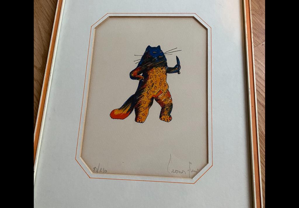 lithografie kat (GEEN OPKOPERS AUB), Antiek en Kunst, Ophalen