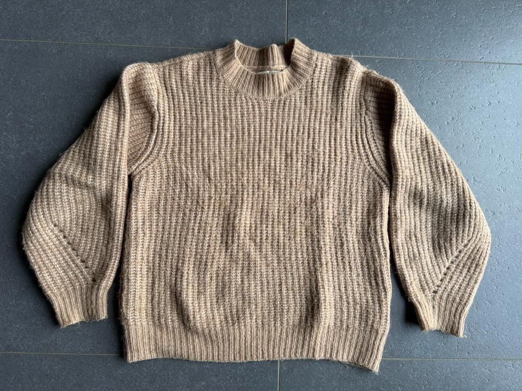 Zachte beige gebreide tricot trui C&A Clockhouse maat S, Beige, Clockhouse C&A, Ophalen of Verzenden, Maat 36 (S)