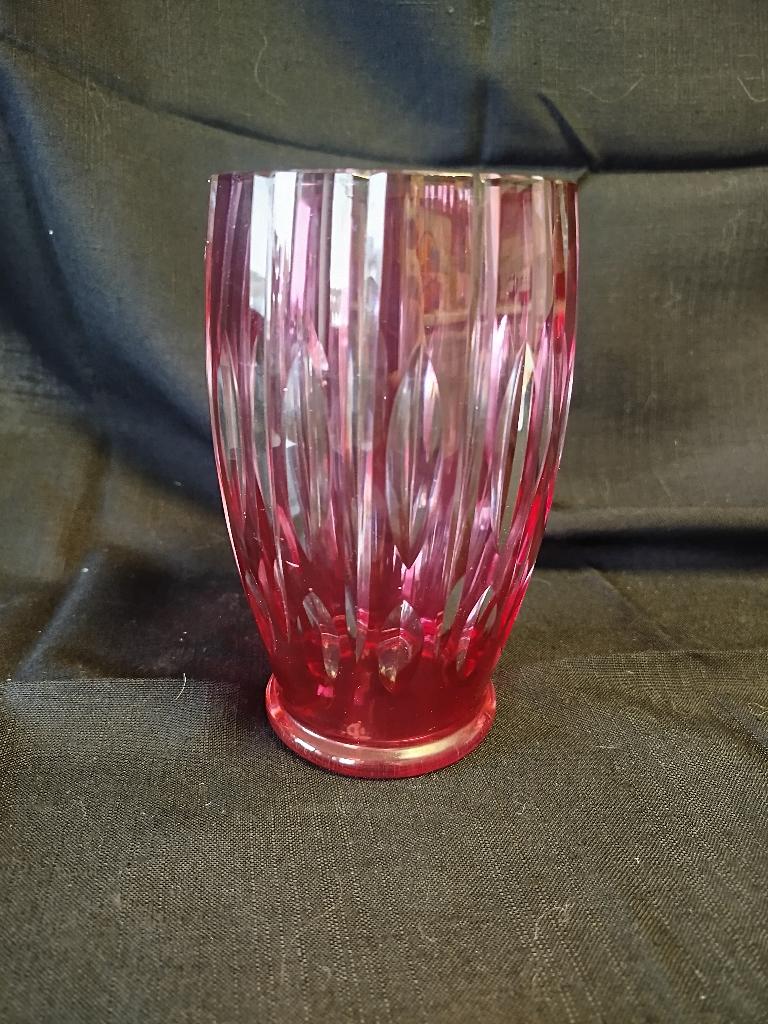 PRACHTIGE ROOD GESLEPEN VAAS IN VAL SAINT LAMBERT, Antiek en Kunst, Ophalen of Verzenden